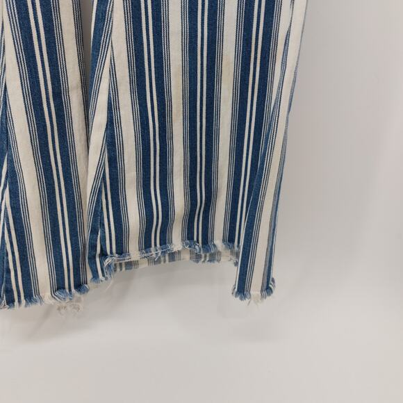 Free People Jolene Striped Blue White Bell Bottom Flared 27 - Picture 10 of 14